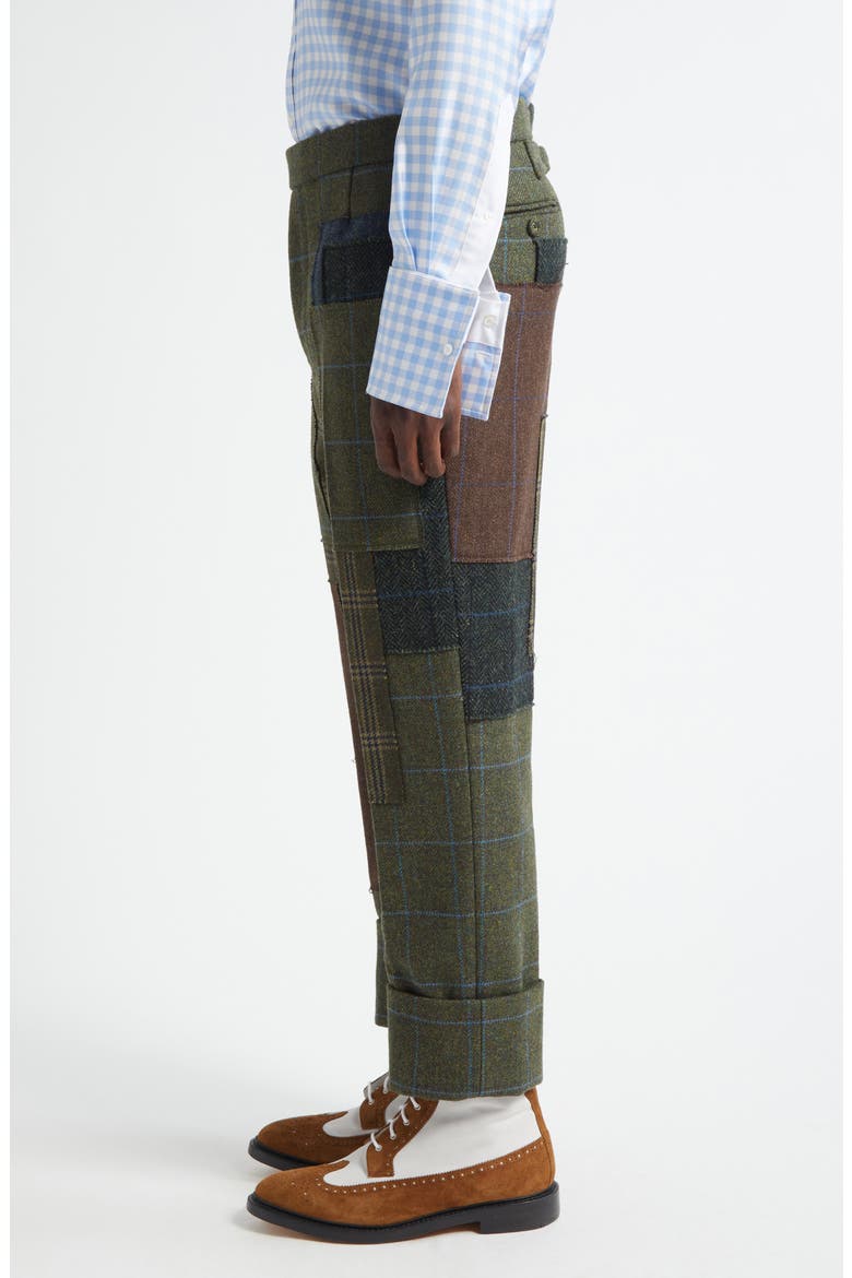 Fit 1 Patchwork Wool Backstrap Trousers, Alternate, color, SEASONAL MULTI