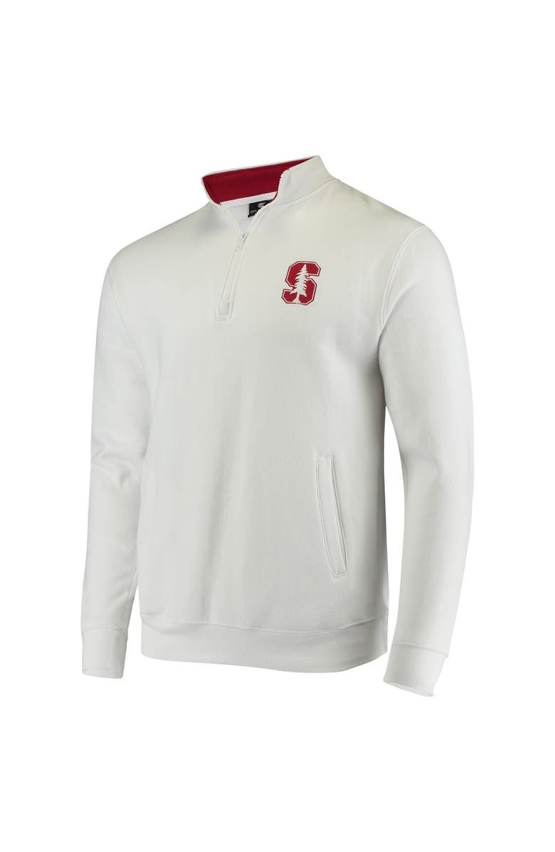 COLOSSEUM Men's Colosseum White Stanford Cardinal Tortugas Logo Quarter-Zip Jacket, Alternate, color, 