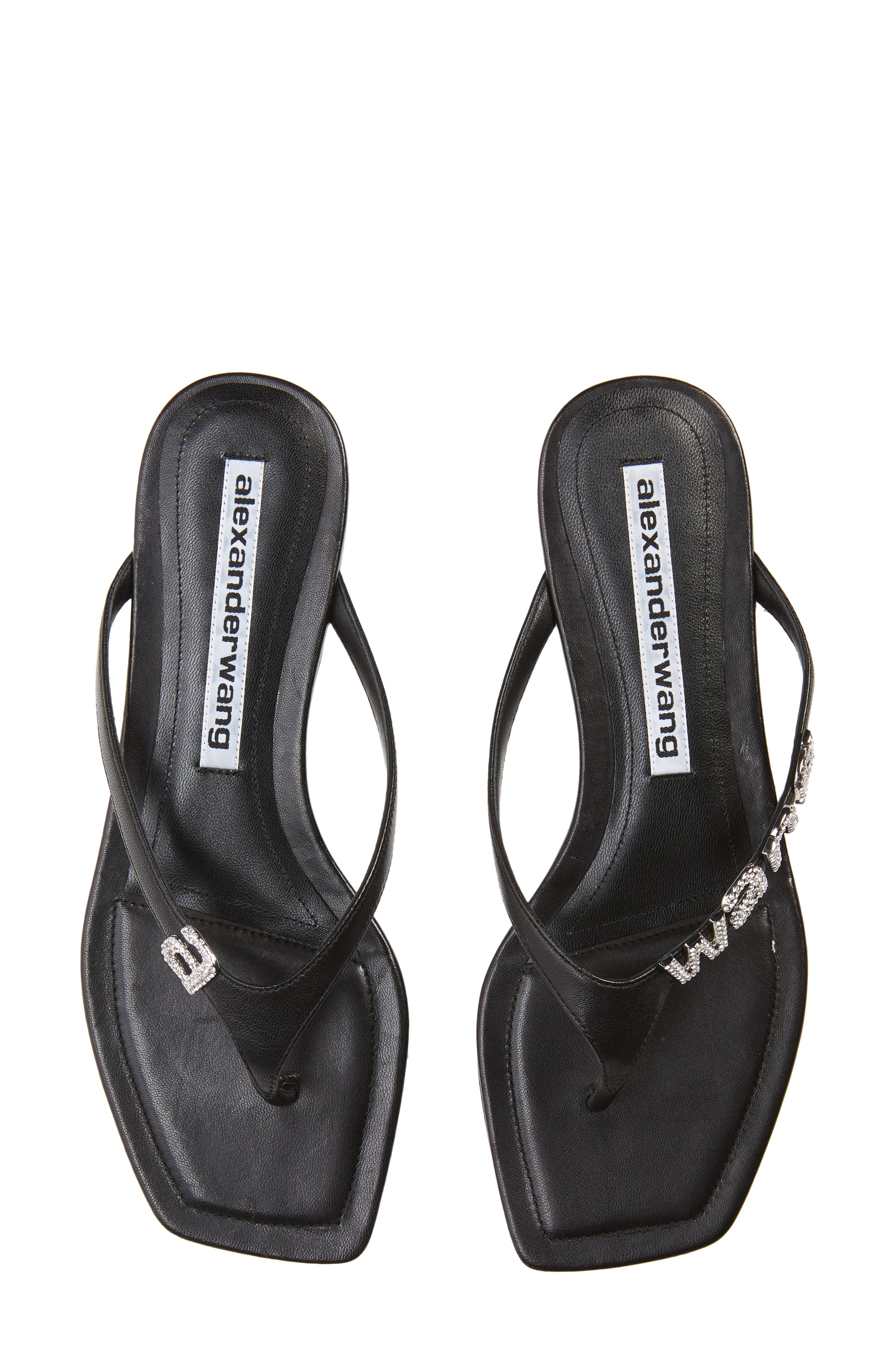 Alexander Wang Ivy Rhinestone Logo Sandal, Alternate, color, 