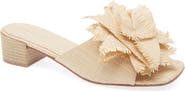 Chocolat Blu Flower Embellished Raffia Sandal