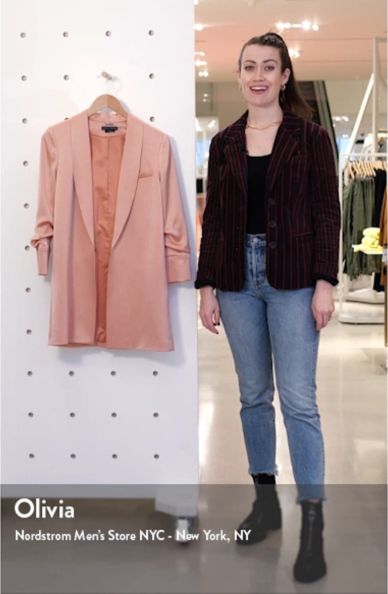 Jace Shawl Collar Long Satin Jacket, sales video thumbnail