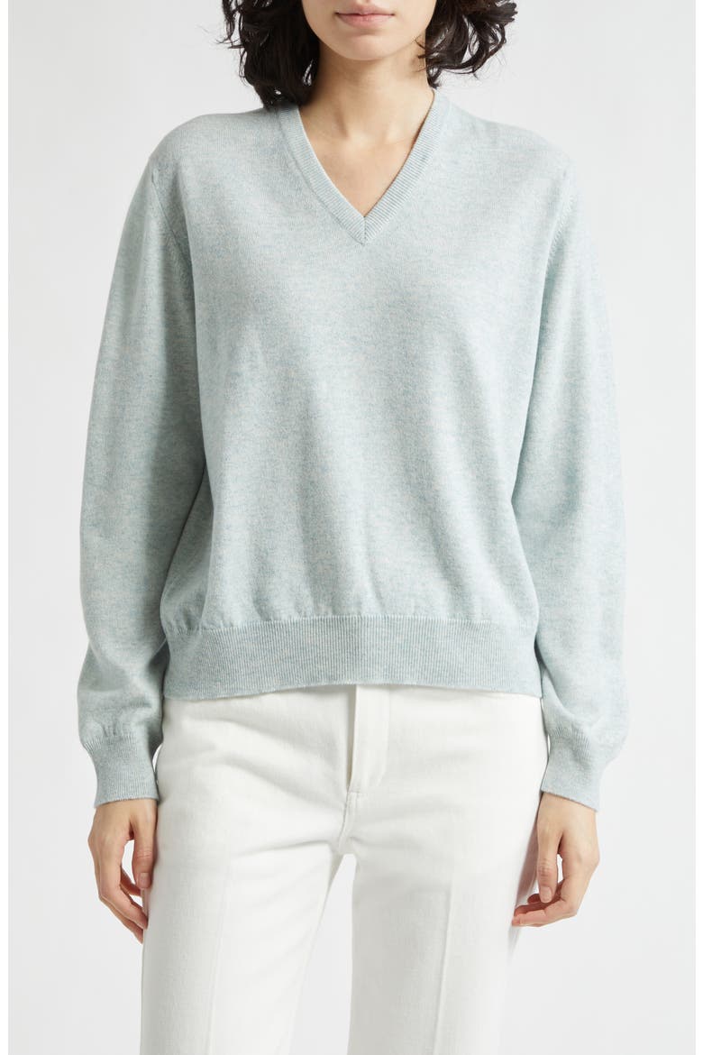 Lunan Cashmere V-Neck Sweater, Main, color, LUNAN MINT