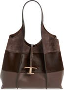 Tod's Medium TSB Suede & Genuine Calf Hair Tote