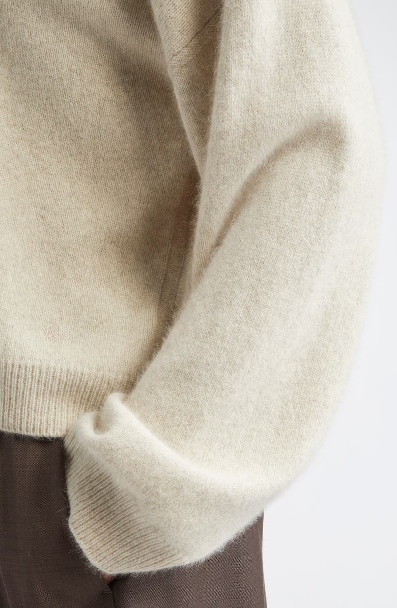 LOULOU DE SAISON Tristan Loose Fit Mercerized Wool & Yak Hair Blend Sweater, Alternate, color, Stone Melange