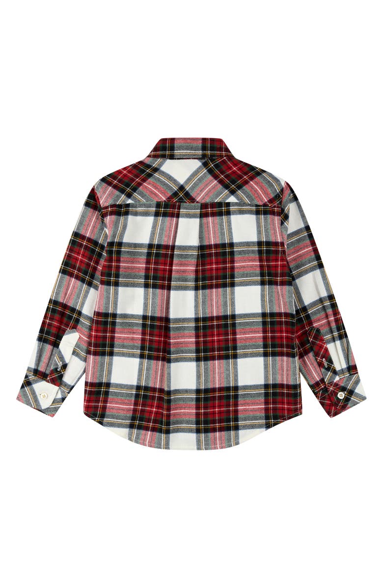Brooks Brothers Kids' Plaid Cotton Flannel Button-Up Shirt, Alternate, color, Red
