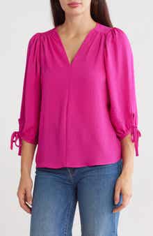 Renee C Ditsy Puff Sleeve Blouse