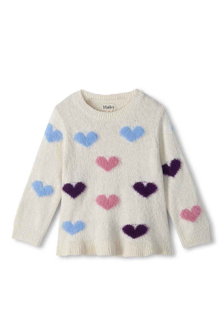 Kids' Precious Hearts Sweater, Main, color, GARDENIA