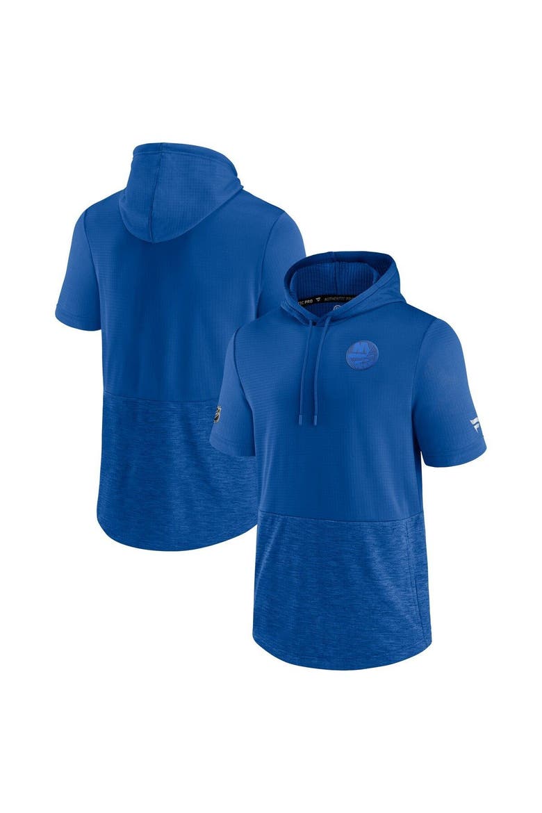 Men's Fanatics Branded Royal New York Islanders Authentic Pro Travel and Training Short Sleeve Pullover Hoodie, Alternate, color, Royal
