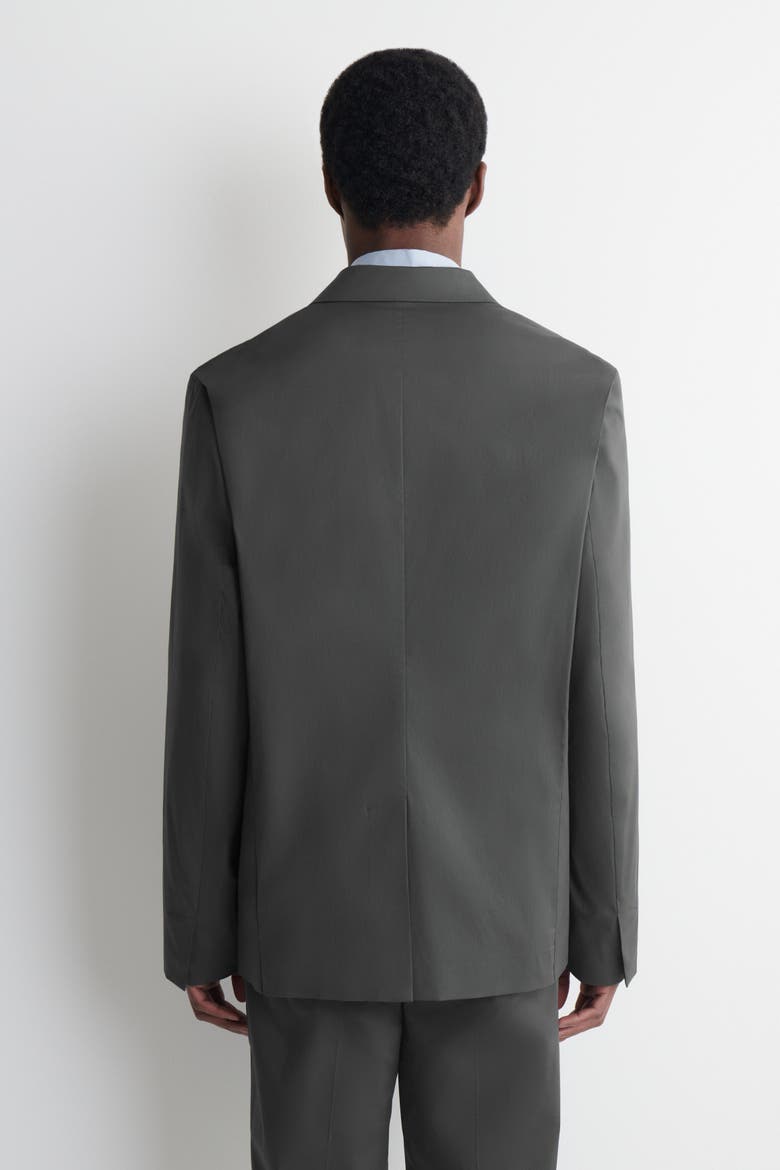 Unstructured Slim Cotton Blazer, Alternate, color, DARK GRAY