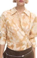 MANGO Floral Ramie Button-Up Shirt