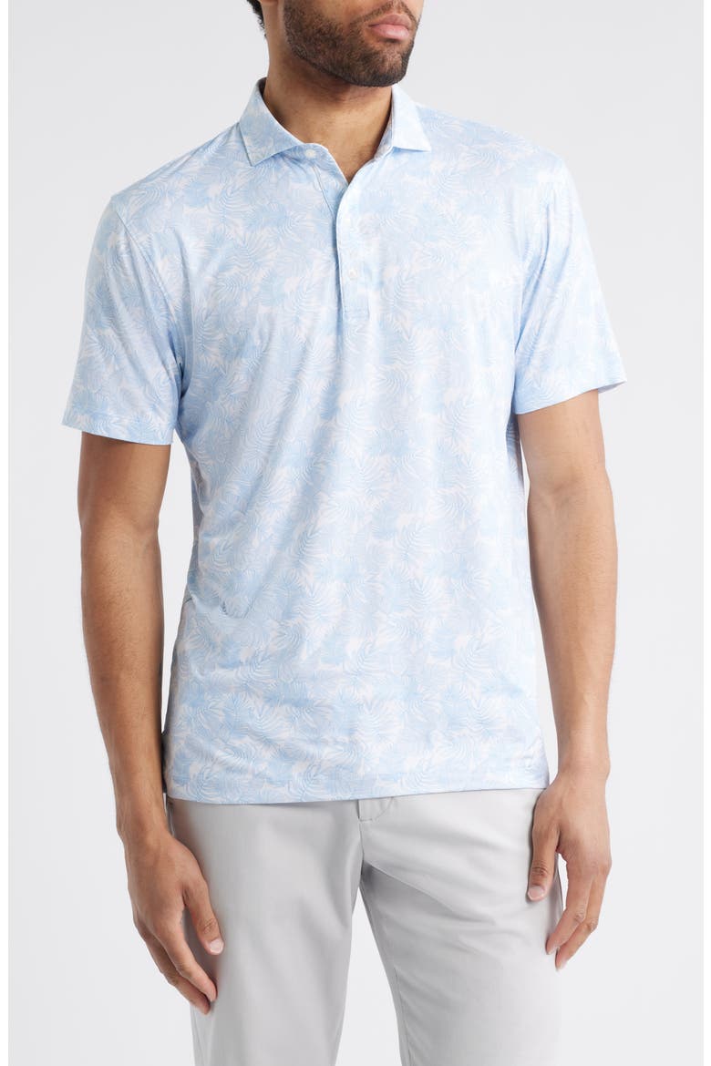 Mana Leaf Print Featherweight Performance Polo, Main, color, KONA