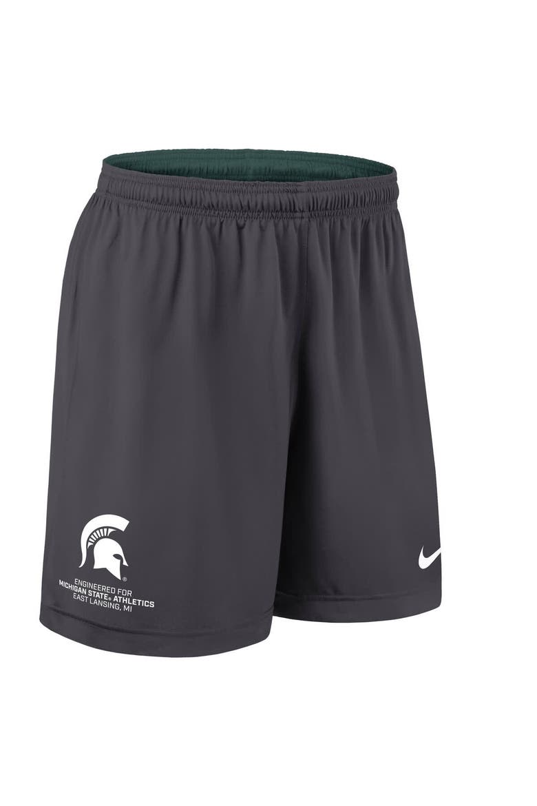 Men's Nike Green/Charcoal Michigan State Spartans 2025 Sideline Reversible Performance Shorts, Alternate, color, Green