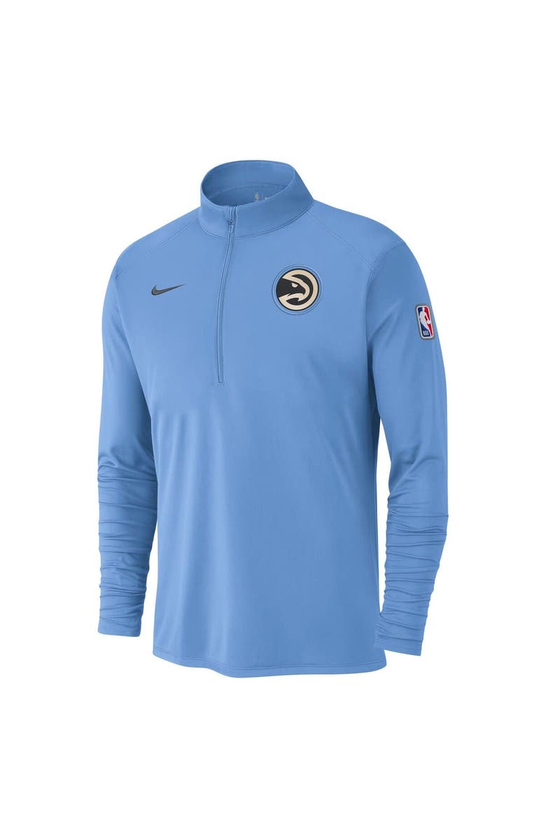 Nike Men's Nike Light Blue Atlanta Hawks 2024/25 City Edition Authentic Coaches Performance Half-Zip Top, Alternate, color,