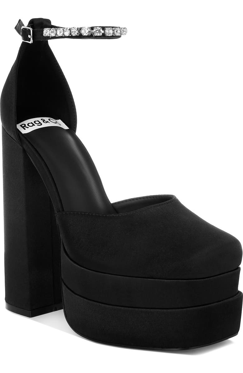 Rag & Co Martini Platform Pump, Main, color, Black