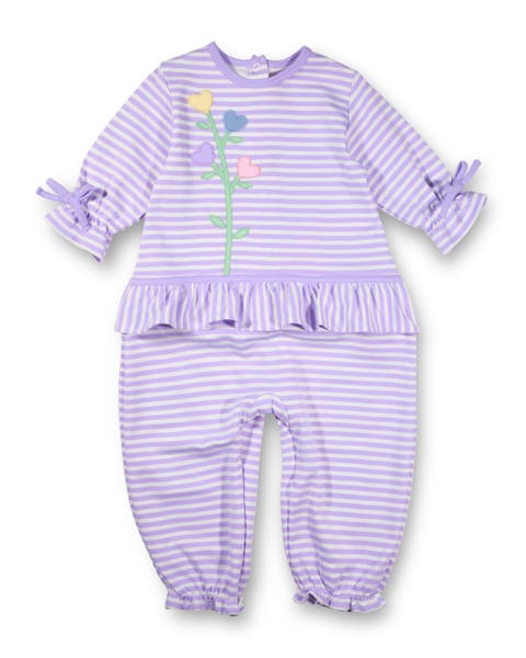 Stripe Knit Longall With Heart Flowers (Baby)