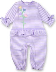 Florence Eiseman Stripe Knit Longall With Heart Flowers