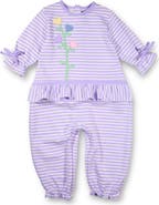 Florence Eiseman Stripe Knit Longall With Heart Flowers