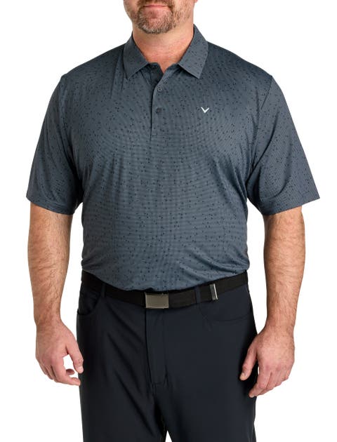 Big & Tall Chevron Gingham-Printed Performance Polo Shirt