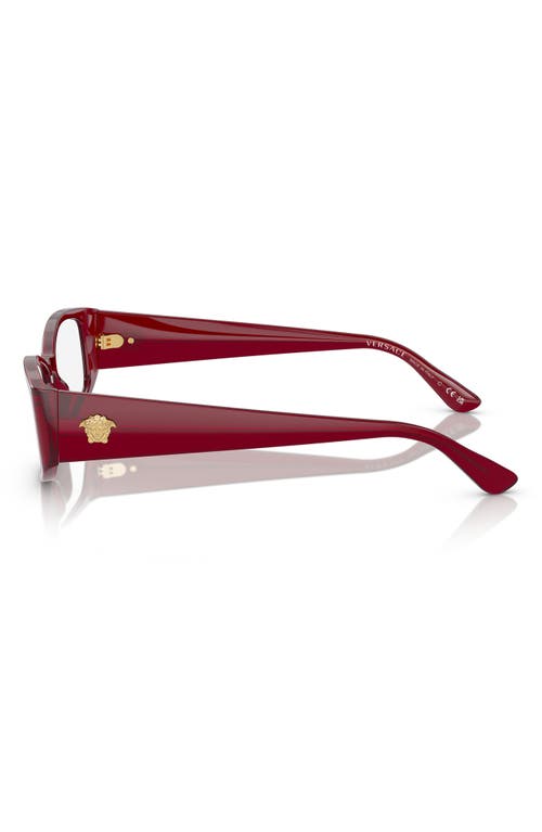 Versace 54mm Rectangular Optical Glasses In Bordeaux