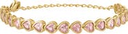 FZN Kids' Pink Cubic Zirconia Heart Bracelet