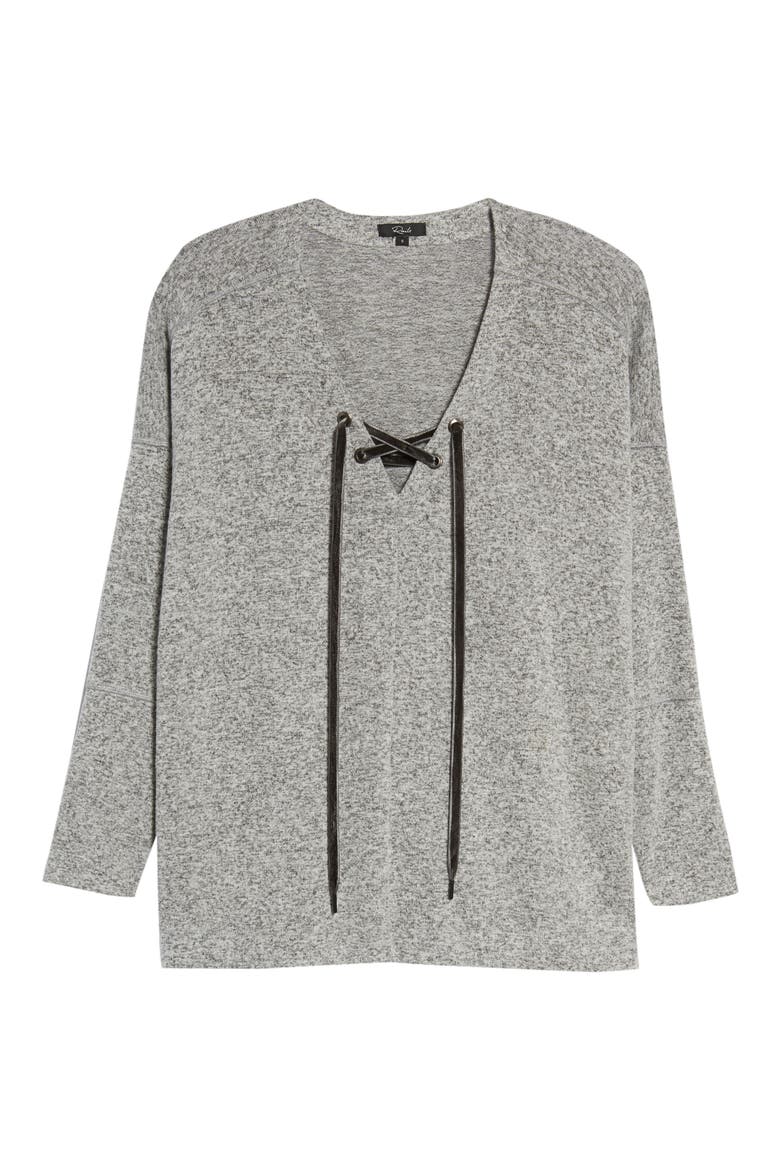 Leigh Knit Top, Alternate, color, MELANGE GREY
