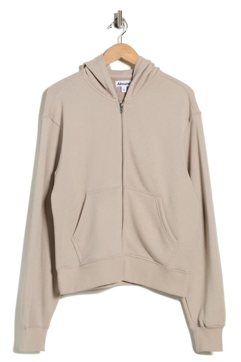 Crop Full Zip Hoodie, Alternate, color, GREY OWL