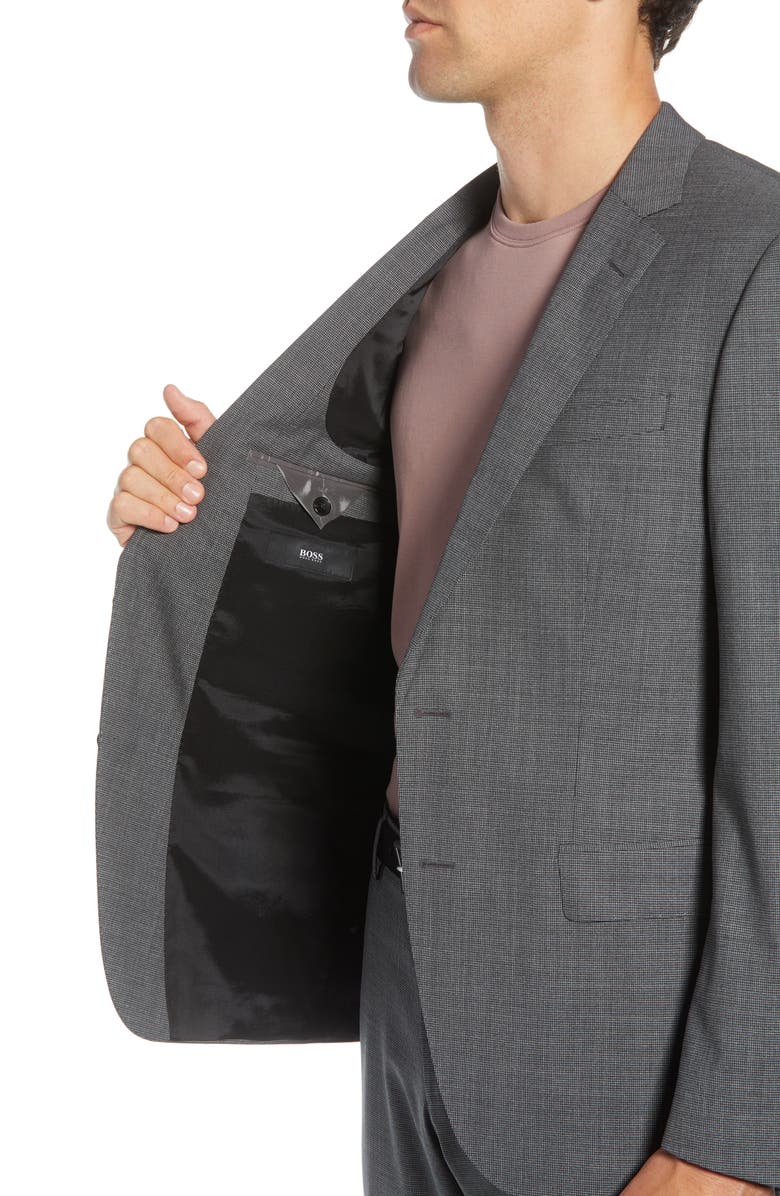 BOSS Huge/Genius Trim Fit Houndstooth Wool Suit, Alternate, color, 