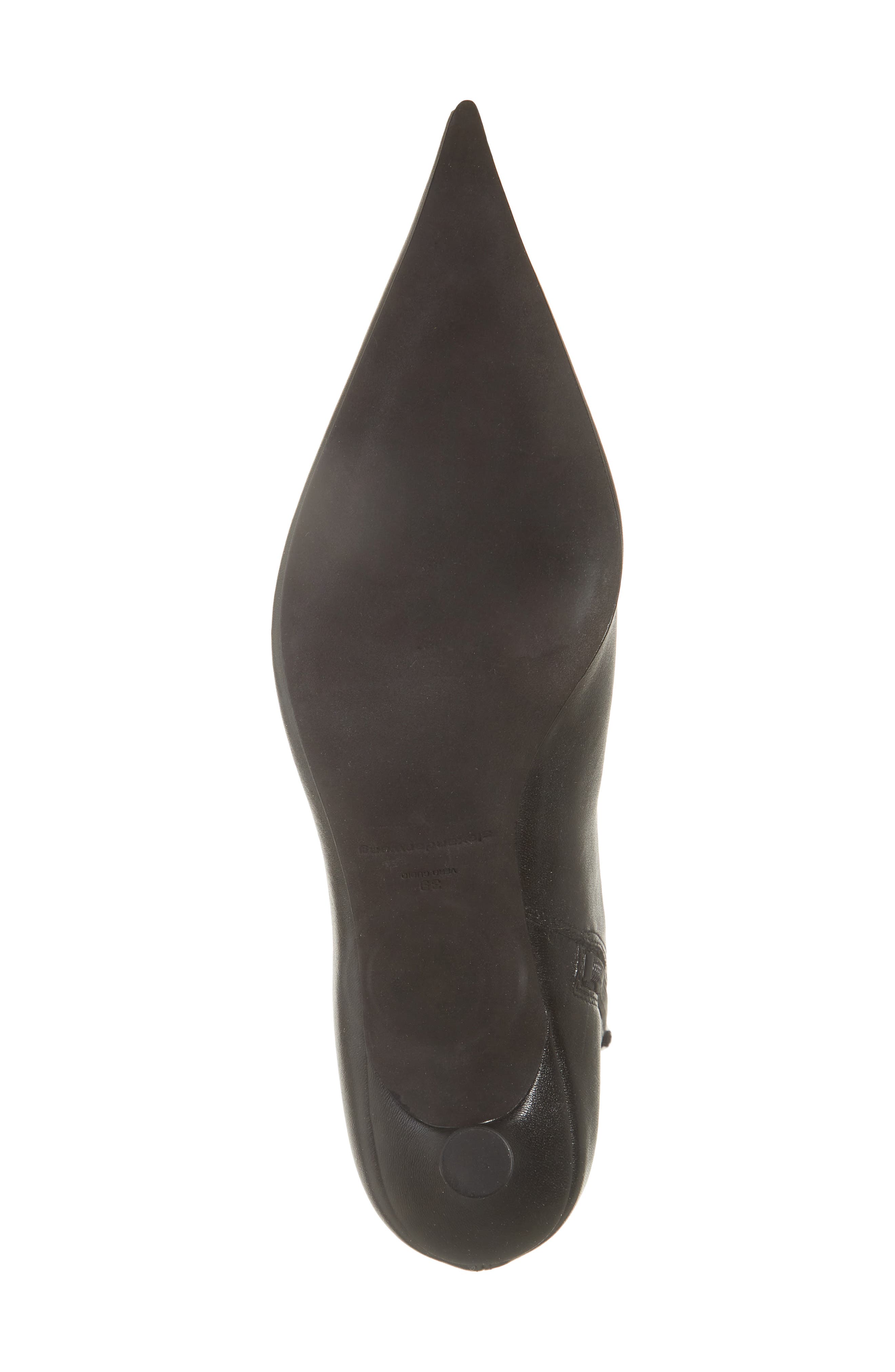 Fei Pointed Toe Stretch Leather Ankle Boot, Alternate, color, BLACK