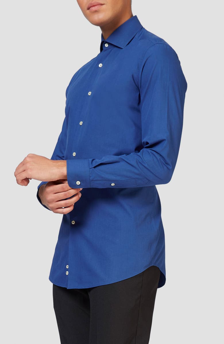 OppoSuits Navy Royale Modern Tailored Fit Wrinkle Resistant Button-Up Shirt, Alternate, color, Blue