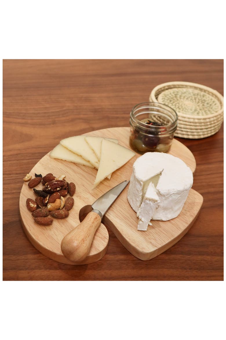 Mushroom Cutting Board & Knife Set, Alternate, color, BROWN