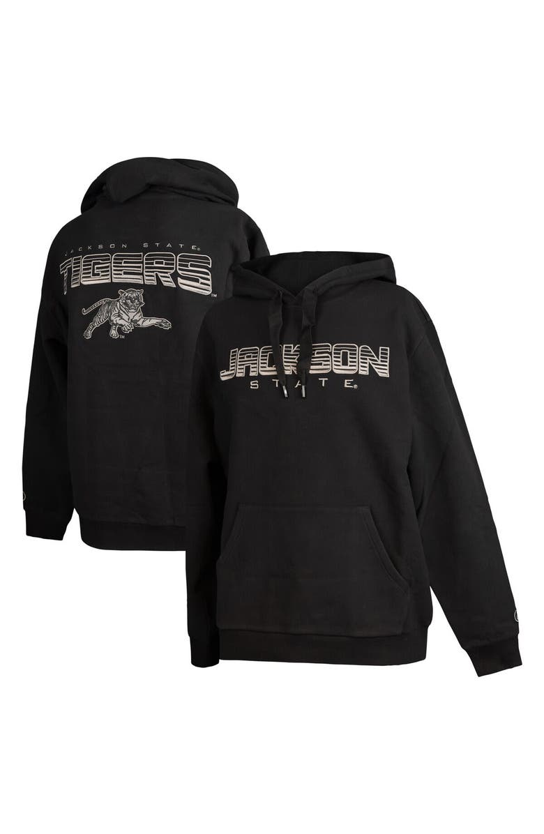 FISLL Men's FISLL Black Jackson State Tigers Puff Print Sliced Pullover Hoodie, Main, color, Black