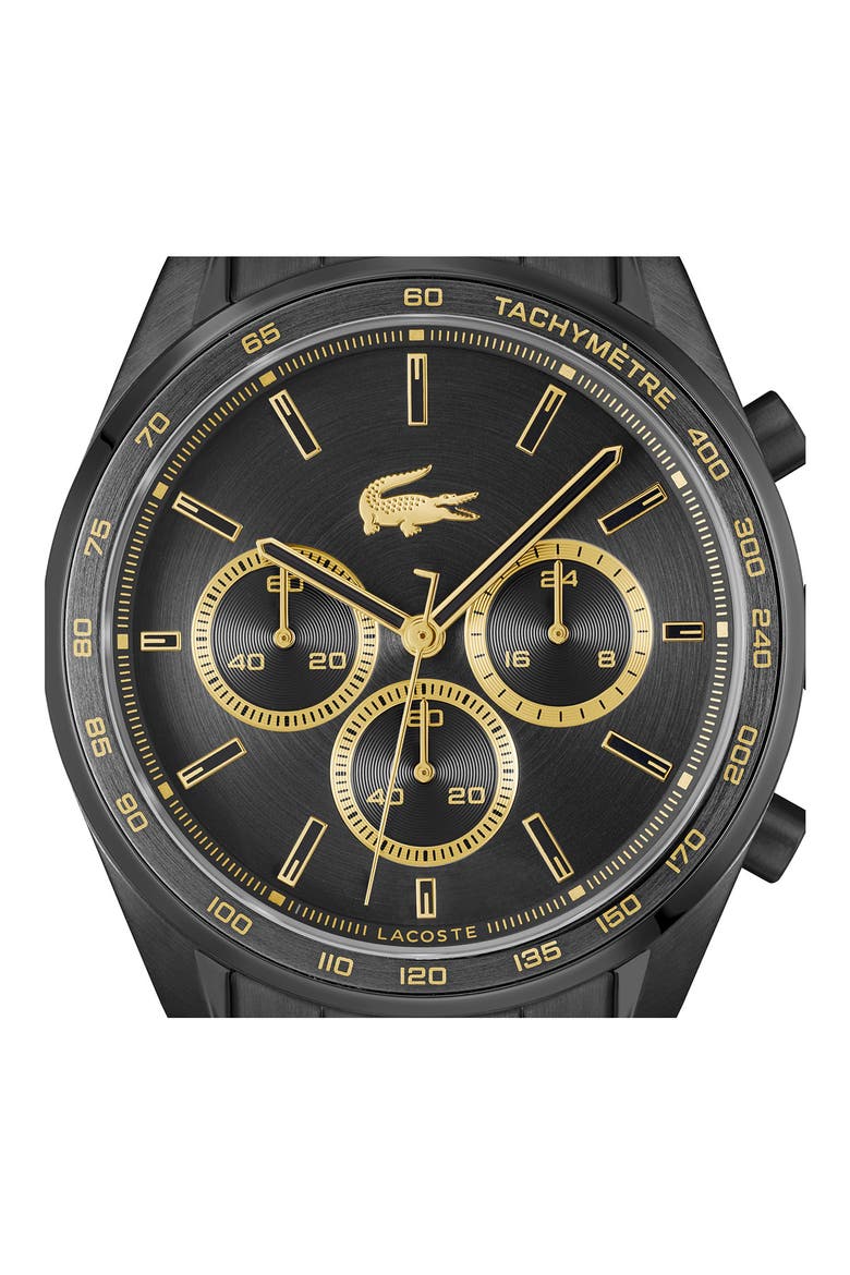 Boston Chronograph Bracelet Watch, 42mm, Alternate, color, BLACK