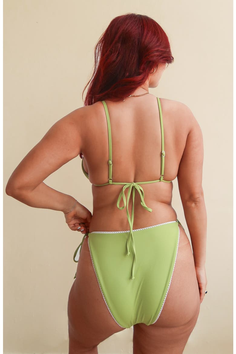 Valentina Cheeky Bikini Bottom, Alternate, color, Olive Green