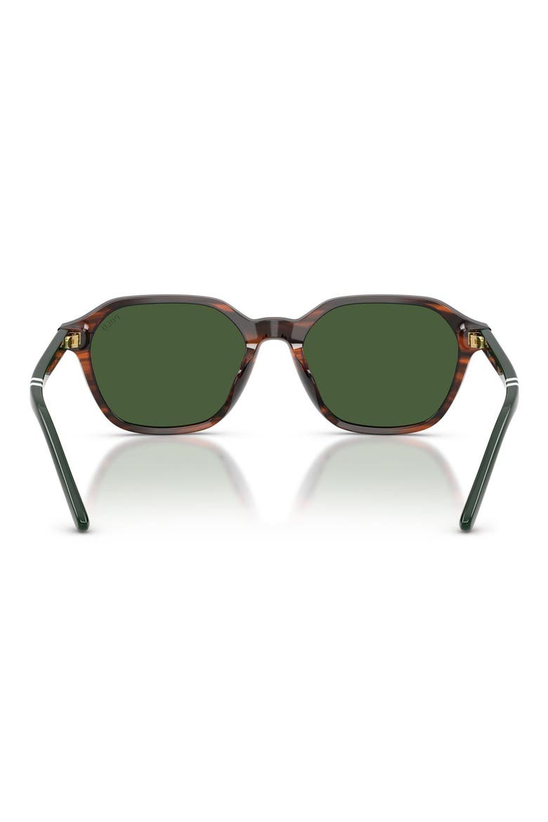 54mm Irregular Sunglasses, Alternate, color, SHINY STRIPED BROWN / GREEN