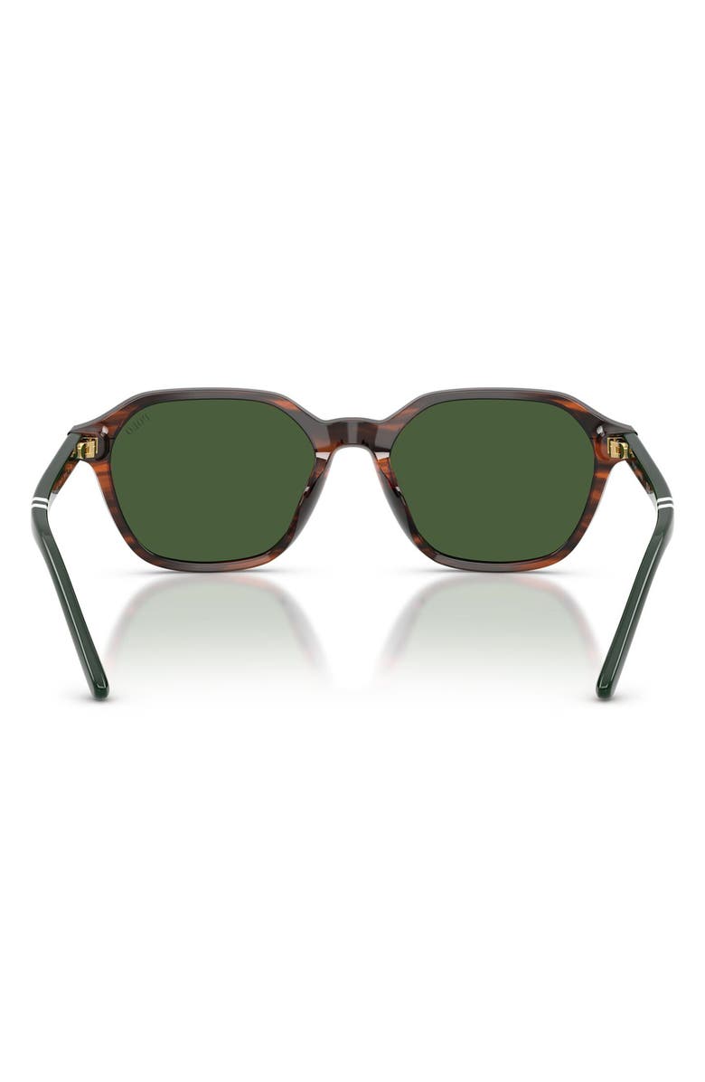 Polo Ralph Lauren 54mm Irregular Sunglasses, Alternate, color, Shiny Striped Brown / Green