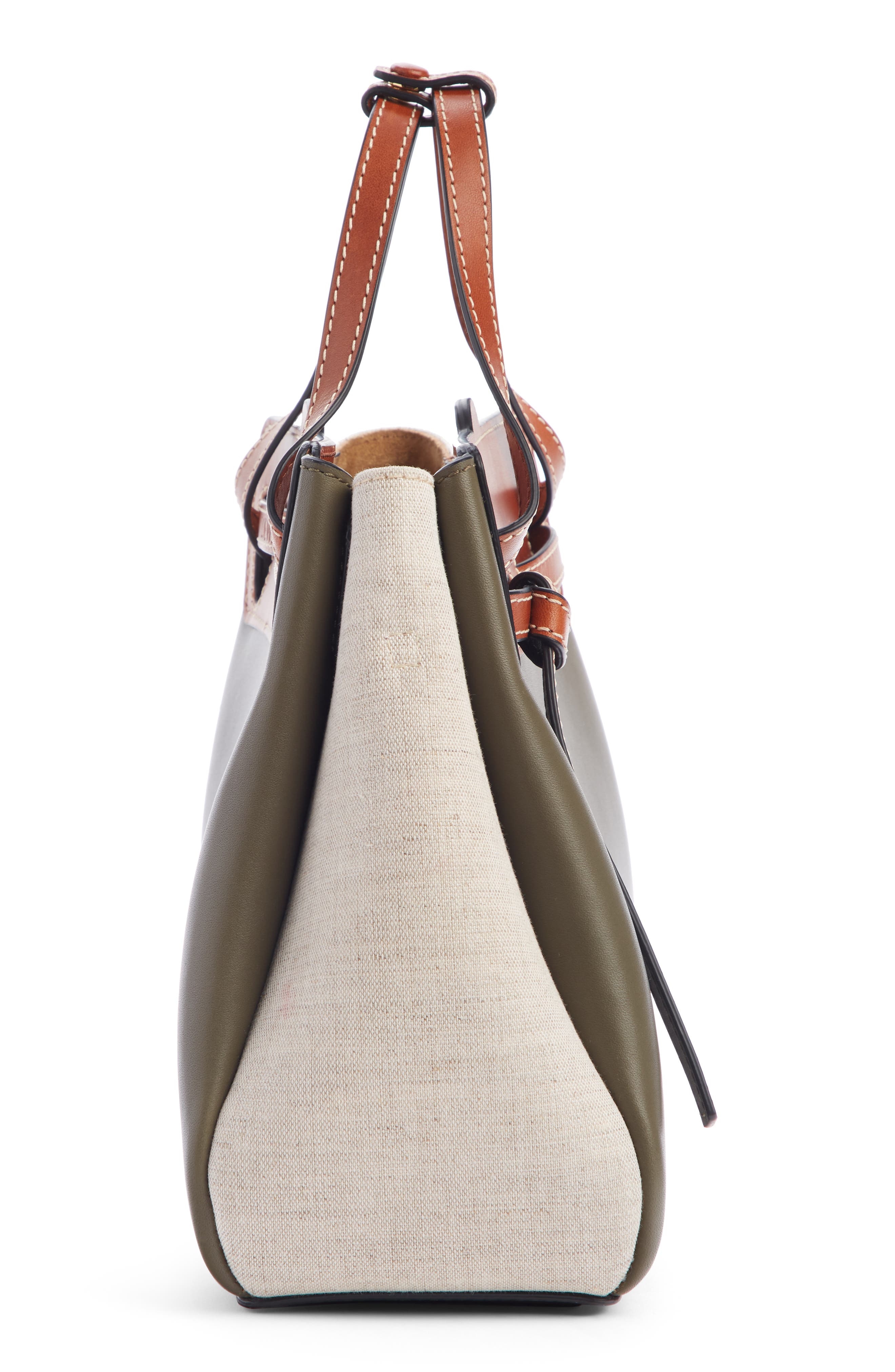 Loewe Mini Lazo Leather & Canvas Bag, Alternate, color, 