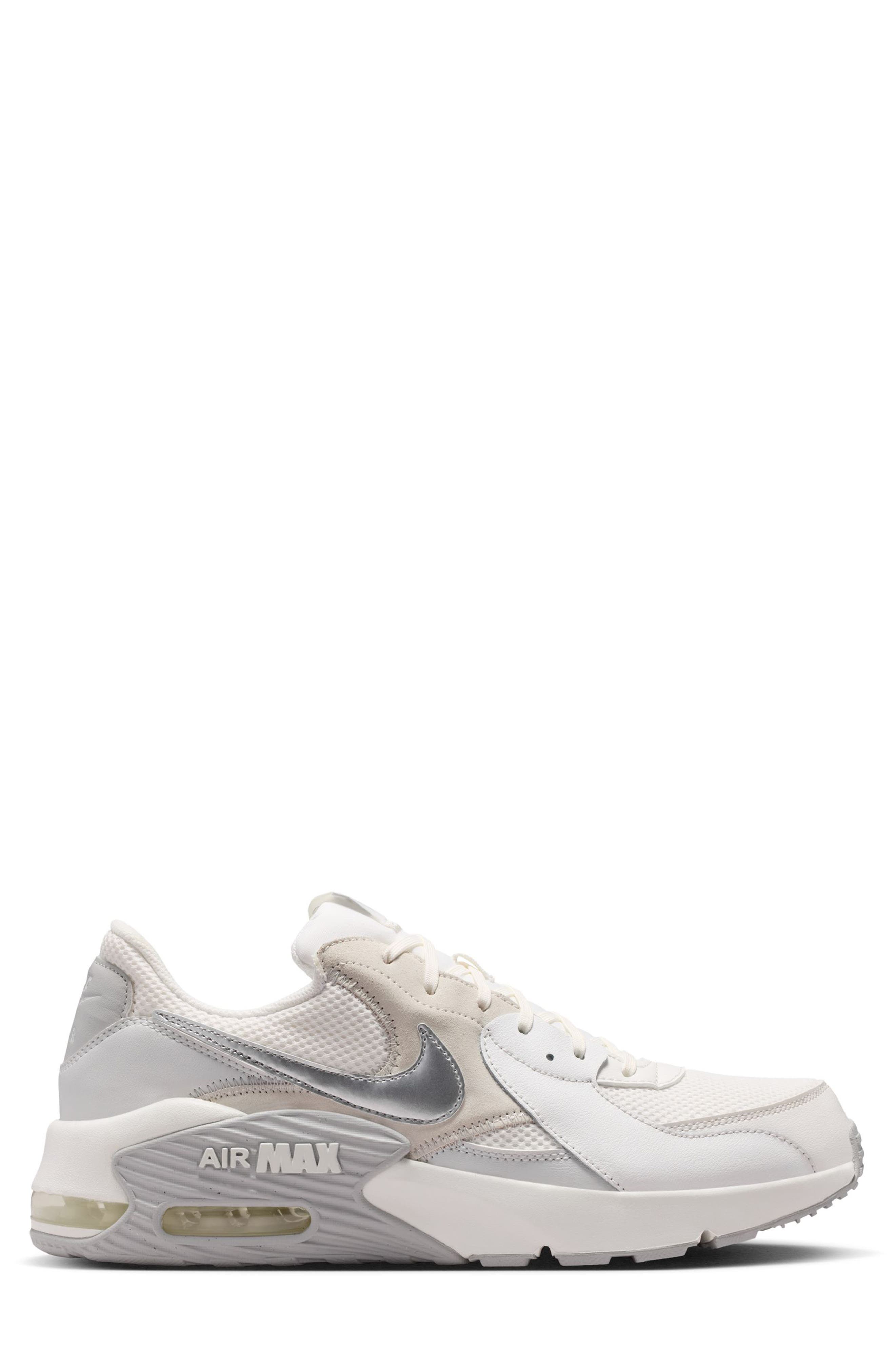 Air Max Excee Sneaker, Alternate, color, SUMMIT WHITE/ METALLIC SILVER