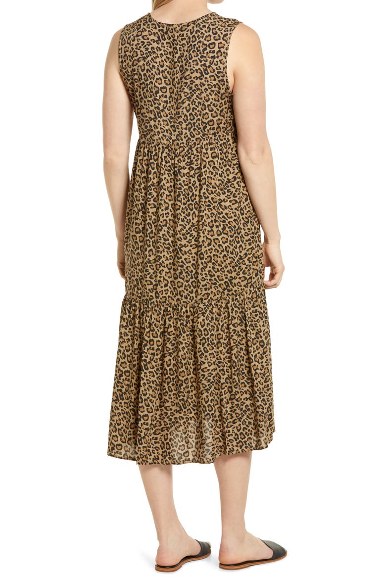 Ireana Tiered Ruffle Midi Dress, Alternate, color, ANIMAL