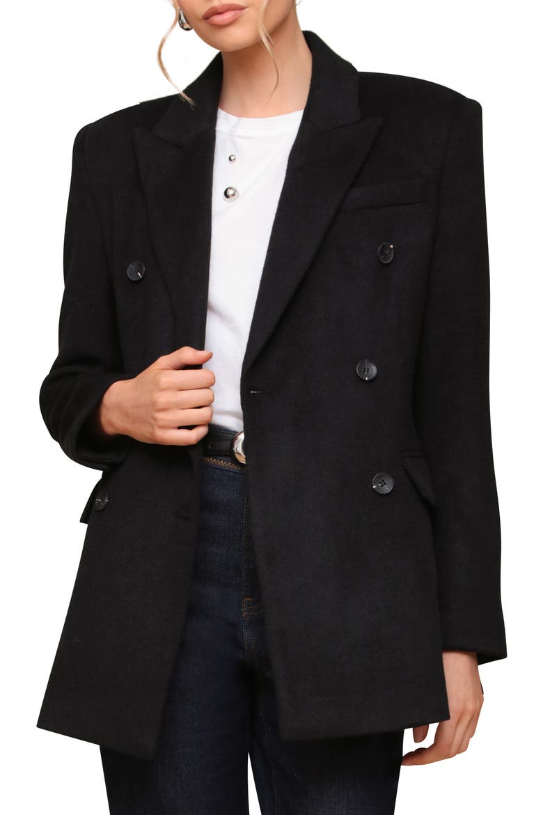 Hourglass Blazer Coat, Alternate, color, BLACK