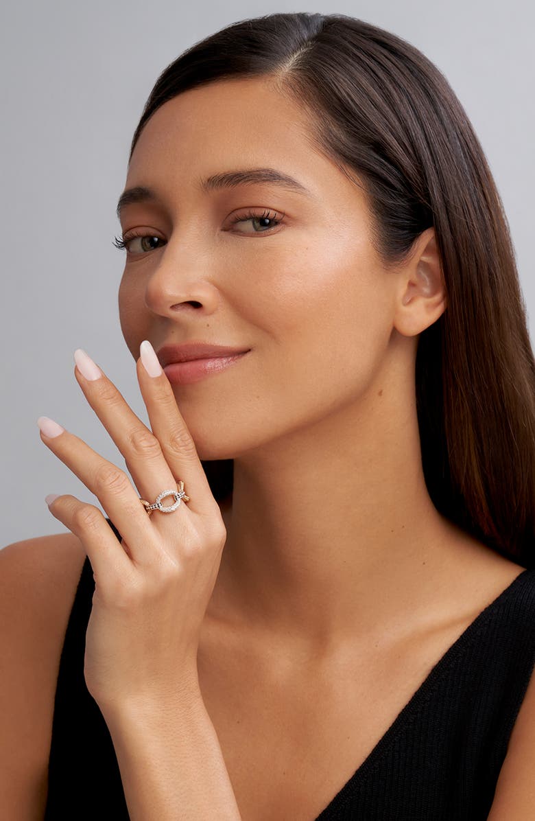 LAGOS Caviar Luxe Diamond Link Ring, Alternate, color, 