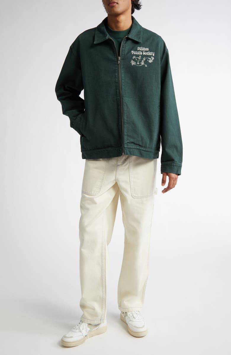 PALMES Fifth Set Embroidered Organic Cotton Twill Zip Jacket, Alternate, color,