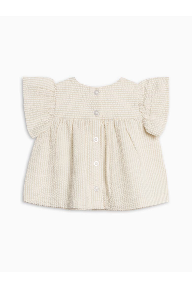 Organic Viv Seesucker Ruffle Top, Alternate, color, Dune Stripe