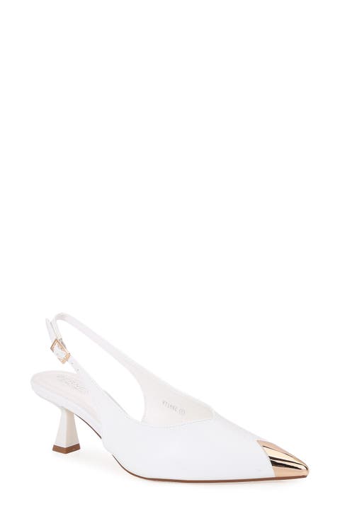 Vianna Cap Toe Slingback Pump (Women)
