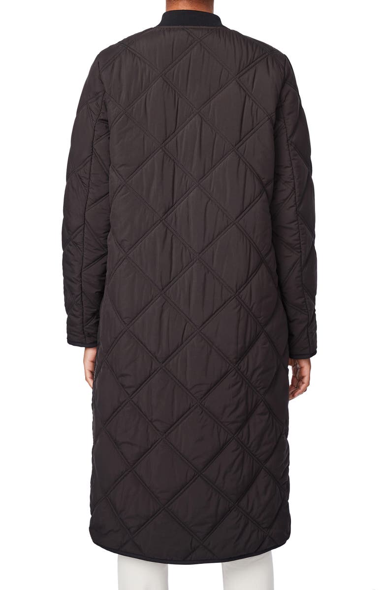 Bernardo Diamond Quilted Long Coat & Bag, Alternate, color, 