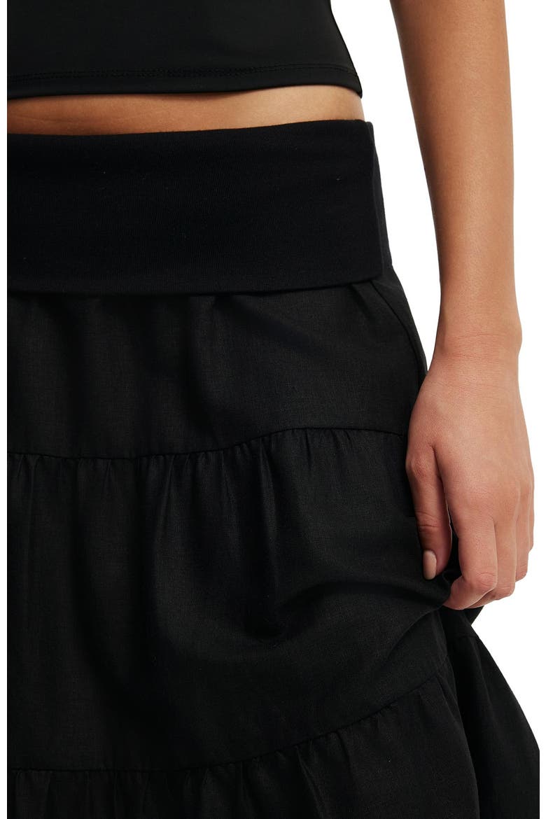 Women's Haven Fold Over Midi Skirt, Alternate, color, Black