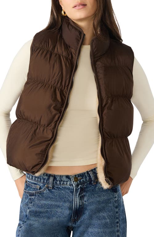 Steve Madden Women's Brady Reversible Puffer Vest In Animal Print