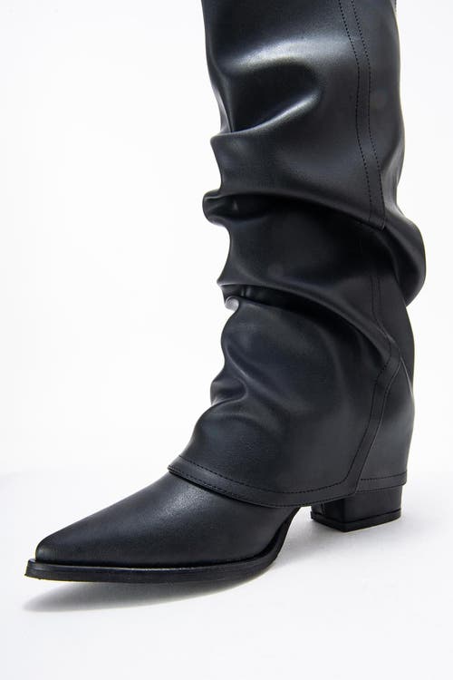 Prologue Shoes Elaris Block Heel Knee High Boot In Black