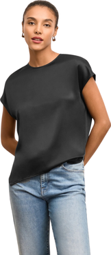 M.M.LaFleur Didion Printed Washable Silk Drape Top