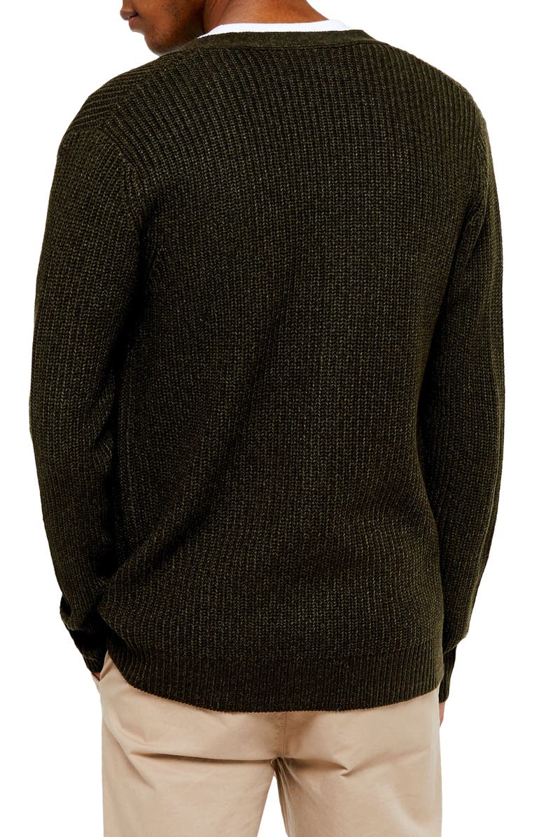 Topman Rack Textured Cardigan Sweater, Alternate, color, 