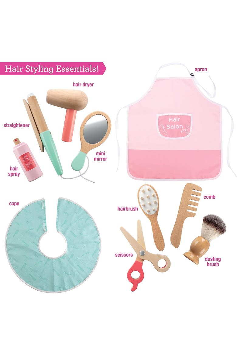 Hair Salon Wooden Playset, Alternate, color, Pink